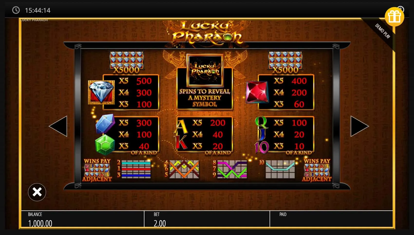 Lucky Pharaoh kostenlos zum Üben